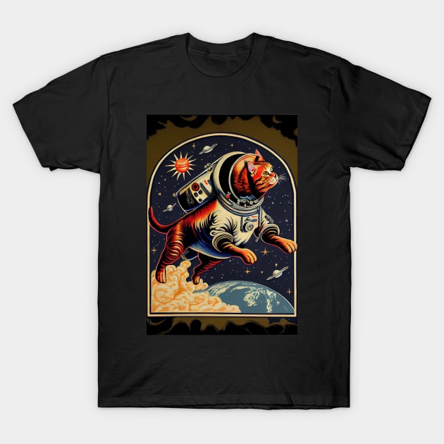 Cosmonaut Cat T-Shirt by dholzric